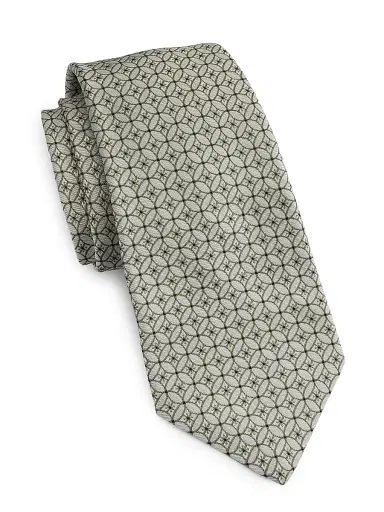 Kiton Men's Interlocking Circles Silk Tie - Tan | Thumbnail 1 Kiton Men's Interlocking Circles Silk Tie - Tan | Thumbnail 1