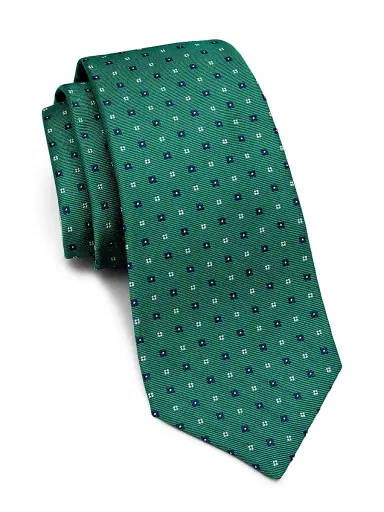 Kiton Men's Clover Silk Tie - Turquoise | Thumbnail 1 Kiton Men's Clover Silk Tie - Turquoise | Thumbnail 1