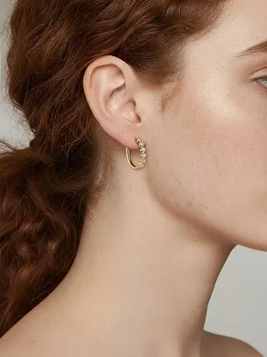 Saks Fifth Avenue Diamonds Women's 18K Yellow Gold & 1.50 TCW Diamond Hoop Earrings - Yellow Gold | Thumbnail 2 Saks Fifth Avenue Diamonds Women's 18K Yellow Gold & 1.50 TCW Diamond Hoop Earrings - Yellow Gold | Thumbnail 2