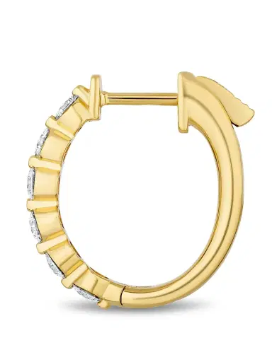 Saks Fifth Avenue Diamonds Women's 18K Yellow Gold & 1.50 TCW Diamond Hoop Earrings - Yellow Gold | Thumbnail 4 Saks Fifth Avenue Diamonds Women's 18K Yellow Gold & 1.50 TCW Diamond Hoop Earrings - Yellow Gold | Thumbnail 4