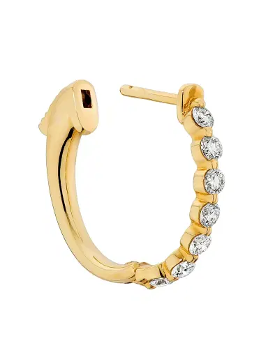 Saks Fifth Avenue Diamonds Women's 18K Yellow Gold & 0.77 TCW Diamond Hoop Earrings - Yellow Gold | Thumbnail 3 Saks Fifth Avenue Diamonds Women's 18K Yellow Gold & 0.77 TCW Diamond Hoop Earrings - Yellow Gold | Thumbnail 3