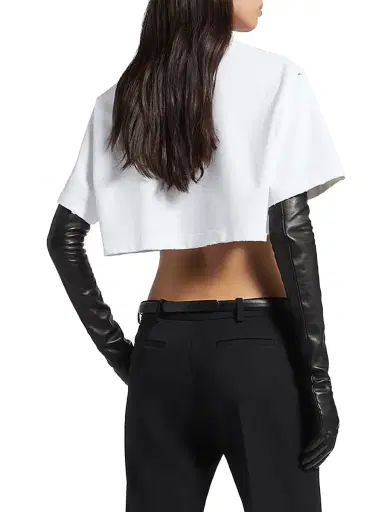 Balenciaga Women's Salon De Couture Cropped T-Shirt - White | Thumbnail 3 Balenciaga Women's Salon De Couture Cropped T-Shirt - White | Thumbnail 3