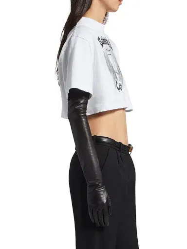 Balenciaga Women's Salon De Couture Cropped T-Shirt - White | Thumbnail 4 Balenciaga Women's Salon De Couture Cropped T-Shirt - White | Thumbnail 4