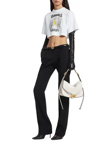 Balenciaga Women's Salon De Couture Cropped T-Shirt - White | Thumbnail 5 Balenciaga Women's Salon De Couture Cropped T-Shirt - White | Thumbnail 5