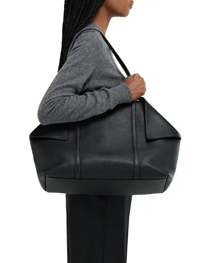Ferragamo Women's Large Scarf Leather Top Handle Bag - Nero | Thumbnail 2 Ferragamo Women's Large Scarf Leather Top Handle Bag - Nero | Thumbnail 2