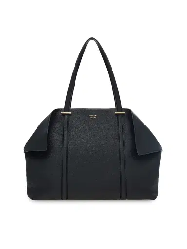 Ferragamo Women's Large Scarf Leather Top Handle Bag - Nero | Thumbnail 1 Ferragamo Women's Large Scarf Leather Top Handle Bag - Nero | Thumbnail 1