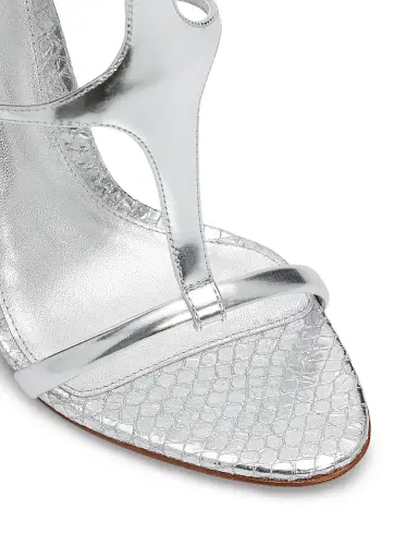 Alexandre Birman Women's Boonie 100MM Leather Wedge-Heel Sandals - Silver | Thumbnail 6 Alexandre Birman Women's Boonie 100MM Leather Wedge-Heel Sandals - Silver | Thumbnail 6