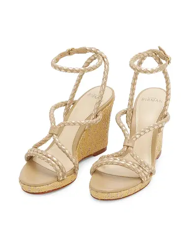 Alexandre Birman Women's Elba 100MM Leather Wedge Sandals - Golden - Size 11.5 | Thumbnail 2 Alexandre Birman Women's Elba 100MM Leather Wedge Sandals - Golden - Size 11.5 | Thumbnail 2