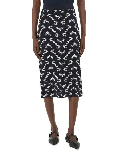 Weekend Max Mara Women's Jacquard Yarn Skirt - Navy | Thumbnail 3 Weekend Max Mara Women's Jacquard Yarn Skirt - Navy | Thumbnail 3