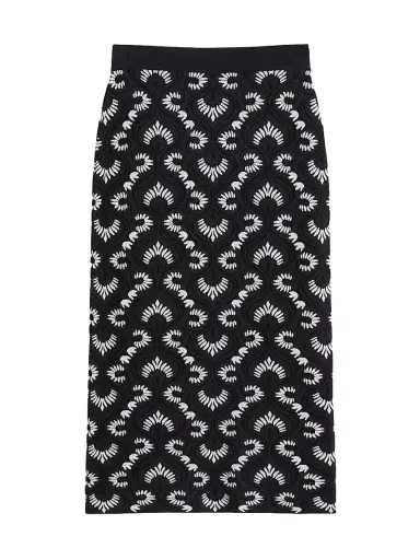 Weekend Max Mara Women's Jacquard Yarn Skirt - Navy | Thumbnail 1 Weekend Max Mara Women's Jacquard Yarn Skirt - Navy | Thumbnail 1