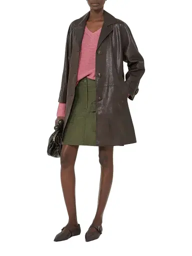 Weekend Max Mara Women's Nappa Leather Overcoat - Brown | Thumbnail 2 Weekend Max Mara Women's Nappa Leather Overcoat - Brown | Thumbnail 2