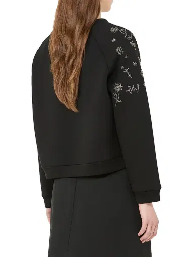 Weekend Max Mara Women's Embroidered Scuba Jersey Sweatshirt - Black | Thumbnail 5 Weekend Max Mara Women's Embroidered Scuba Jersey Sweatshirt - Black | Thumbnail 5