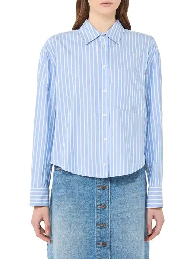 Weekend Max Mara Women's Striped Cotton Oxford Shirt - Light Blue | Thumbnail 3 Weekend Max Mara Women's Striped Cotton Oxford Shirt - Light Blue | Thumbnail 3