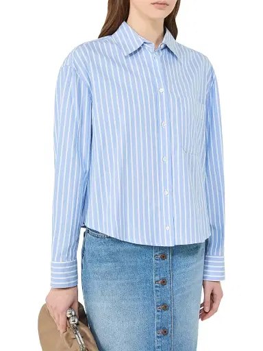 Weekend Max Mara Women's Striped Cotton Oxford Shirt - Light Blue | Thumbnail 5 Weekend Max Mara Women's Striped Cotton Oxford Shirt - Light Blue | Thumbnail 5
