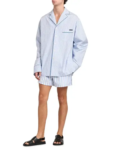 Dolce & Gabbana Men's Striped Cotton-Silk Pajama Shirt - Rigato | Thumbnail 2 Dolce & Gabbana Men's Striped Cotton-Silk Pajama Shirt - Rigato | Thumbnail 2