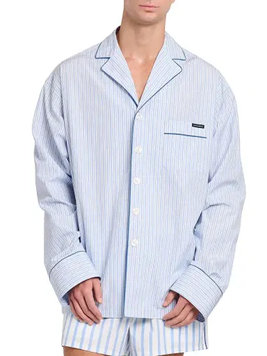 Dolce & Gabbana Men's Striped Cotton-Silk Pajama Shirt - Rigato | Thumbnail 3 Dolce & Gabbana Men's Striped Cotton-Silk Pajama Shirt - Rigato | Thumbnail 3