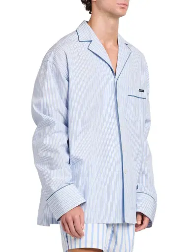 Dolce & Gabbana Men's Striped Cotton-Silk Pajama Shirt - Rigato | Thumbnail 4 Dolce & Gabbana Men's Striped Cotton-Silk Pajama Shirt - Rigato | Thumbnail 4