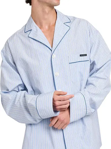 Dolce & Gabbana Men's Striped Cotton-Silk Pajama Shirt - Rigato | Thumbnail 6 Dolce & Gabbana Men's Striped Cotton-Silk Pajama Shirt - Rigato | Thumbnail 6
