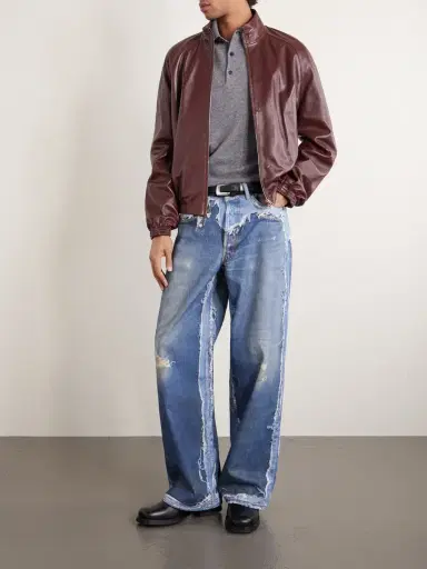 Acne Studios Oversized Logo-Embroidered Wool and Yak-Blend Polo Sweater - Men | Thumbnail 2 Acne Studios Oversized Logo-Embroidered Wool and Yak-Blend Polo Sweater - Men | Thumbnail 2