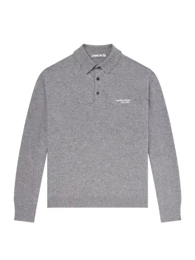 Acne Studios Oversized Logo-Embroidered Wool and Yak-Blend Polo Sweater - Men | Thumbnail 1 Acne Studios Oversized Logo-Embroidered Wool and Yak-Blend Polo Sweater - Men | Thumbnail 1
