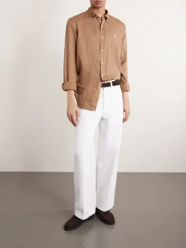 Polo Ralph Lauren Button-Down Collar Logo-Embroidered Linen Shirt - Men | Thumbnail 2 Polo Ralph Lauren Button-Down Collar Logo-Embroidered Linen Shirt - Men | Thumbnail 2