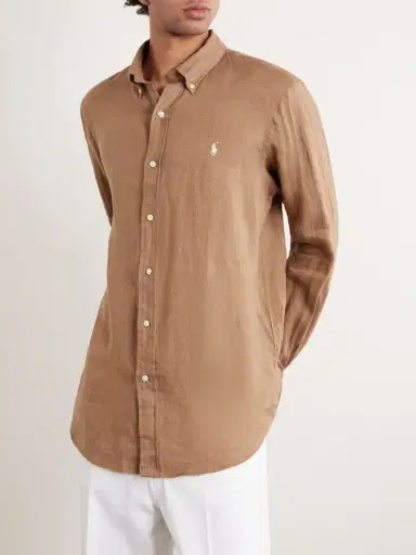 Polo Ralph Lauren Button-Down Collar Logo-Embroidered Linen Shirt - Men | Thumbnail 3 Polo Ralph Lauren Button-Down Collar Logo-Embroidered Linen Shirt - Men | Thumbnail 3