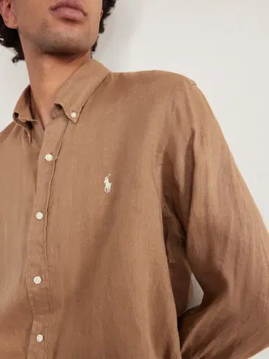 Polo Ralph Lauren Button-Down Collar Logo-Embroidered Linen Shirt - Men | Thumbnail 5 Polo Ralph Lauren Button-Down Collar Logo-Embroidered Linen Shirt - Men | Thumbnail 5