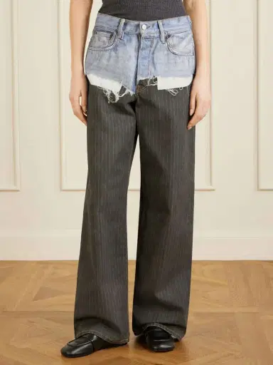 Acne Studios Trompe L'oeil Pinstriped Wide-leg Jeans | Thumbnail 3 Acne Studios Trompe L'oeil Pinstriped Wide-leg Jeans | Thumbnail 3
