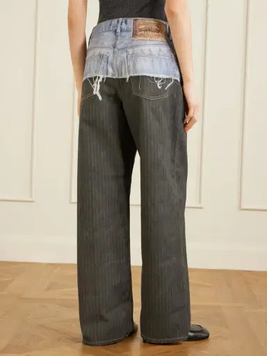 Acne Studios Trompe L'oeil Pinstriped Wide-leg Jeans | Thumbnail 4 Acne Studios Trompe L'oeil Pinstriped Wide-leg Jeans | Thumbnail 4