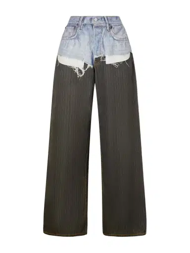Acne Studios Trompe L'oeil Pinstriped Wide-leg Jeans | Thumbnail 1 Acne Studios Trompe L'oeil Pinstriped Wide-leg Jeans | Thumbnail 1