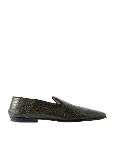 Tom Ford Steven Grosgrain-Trimmed Croc-Effect Leather Loafers - Men | Thumbnail 1 Tom Ford Steven Grosgrain-Trimmed Croc-Effect Leather Loafers - Men | Thumbnail 1