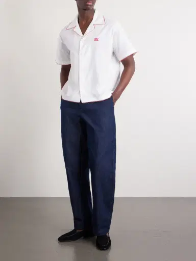 BODE Redbud Camp-Collar Logo-Embroidered Cotton Shirt - Men | Thumbnail 2 BODE Redbud Camp-Collar Logo-Embroidered Cotton Shirt - Men | Thumbnail 2