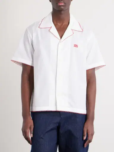 BODE Redbud Camp-Collar Logo-Embroidered Cotton Shirt - Men | Thumbnail 3 BODE Redbud Camp-Collar Logo-Embroidered Cotton Shirt - Men | Thumbnail 3