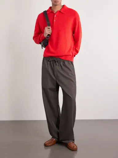 A.PRESSE Washed Silk Polo Shirt - Men | Thumbnail 2 A.PRESSE Washed Silk Polo Shirt - Men | Thumbnail 2