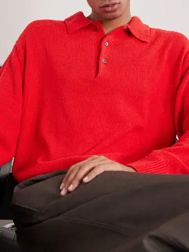 A.PRESSE Washed Silk Polo Shirt - Men | Thumbnail 5 A.PRESSE Washed Silk Polo Shirt - Men | Thumbnail 5