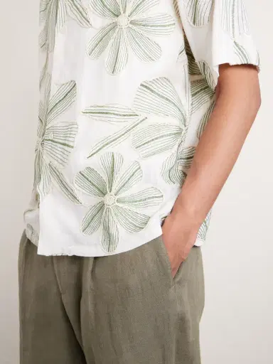 Corridor Camp-Collar Floral-Appliquéd Poplin Shirt - Men | Thumbnail 5 Corridor Camp-Collar Floral-Appliquéd Poplin Shirt - Men | Thumbnail 5