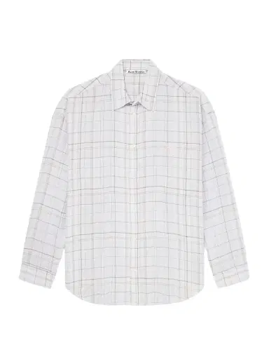 Acne Studios Embroidered Checked Jersey Shirt - Men | Thumbnail 1 Acne Studios Embroidered Checked Jersey Shirt - Men | Thumbnail 1