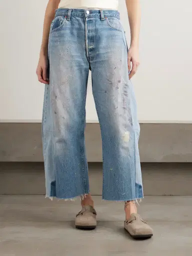 B SIDES Lasso Distressed Cropped Mid-rise Wide-leg Jeans | Thumbnail 3 B SIDES Lasso Distressed Cropped Mid-rise Wide-leg Jeans | Thumbnail 3
