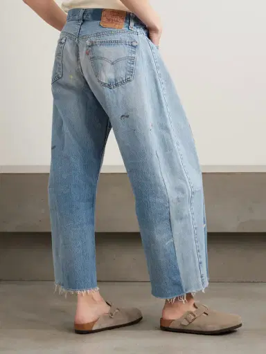 B SIDES Lasso Distressed Cropped Mid-rise Wide-leg Jeans | Thumbnail 4 B SIDES Lasso Distressed Cropped Mid-rise Wide-leg Jeans | Thumbnail 4