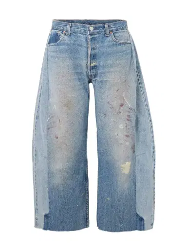 B SIDES Lasso Distressed Cropped Mid-rise Wide-leg Jeans | Thumbnail 1 B SIDES Lasso Distressed Cropped Mid-rise Wide-leg Jeans | Thumbnail 1