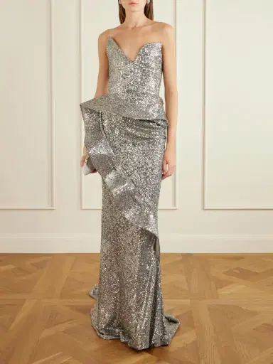 Maticevski Glorious Strapless Sequined Crepe Gown | Thumbnail 2 Maticevski Glorious Strapless Sequined Crepe Gown | Thumbnail 2