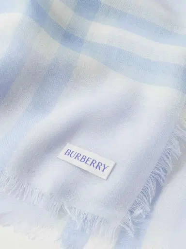 Burberry Frayed Checked Wool Scarf | Thumbnail 3 Burberry Frayed Checked Wool Scarf | Thumbnail 3