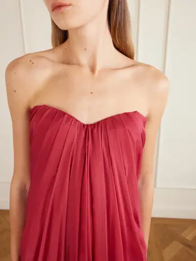 McQueen Strapless Draped Silk-chiffon Bustier Gown | Thumbnail 4 McQueen Strapless Draped Silk-chiffon Bustier Gown | Thumbnail 4