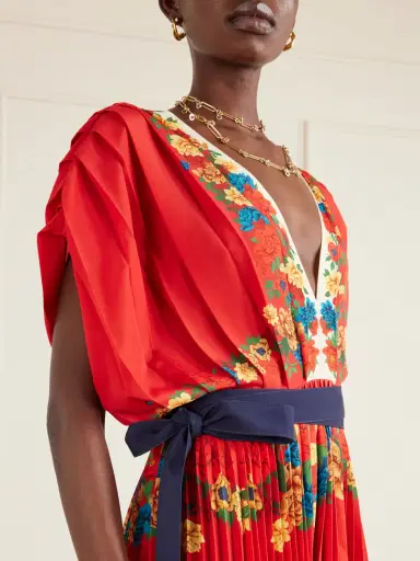 La DoubleJ Accordion Pleated Floral-print Crepe De Chine Maxi Dress | Thumbnail 4 La DoubleJ Accordion Pleated Floral-print Crepe De Chine Maxi Dress | Thumbnail 4