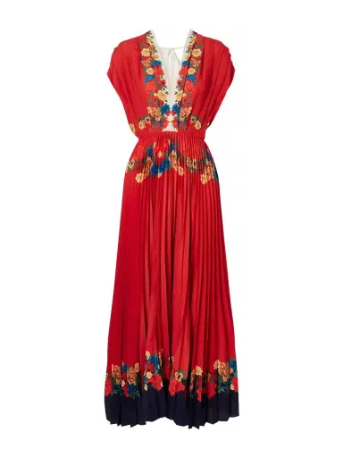La DoubleJ Accordion Pleated Floral-print Crepe De Chine Maxi Dress | Thumbnail 1 La DoubleJ Accordion Pleated Floral-print Crepe De Chine Maxi Dress | Thumbnail 1