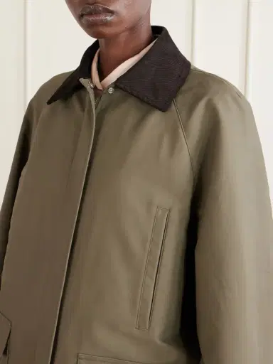 TOTEME Corduroy-trimmed Cotton-gabardine Coat | Thumbnail 4 TOTEME Corduroy-trimmed Cotton-gabardine Coat | Thumbnail 4