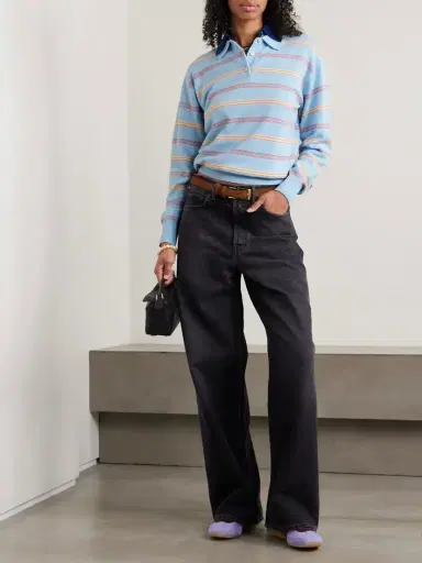 Guest In Residence Collegiate Striped Cashmere Polo Sweater | Thumbnail 2 Guest In Residence Collegiate Striped Cashmere Polo Sweater | Thumbnail 2