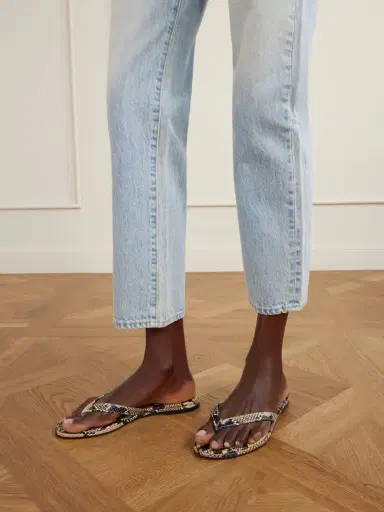 aeyde Melody Snake-effect Leather Flip Flops | Thumbnail 2 aeyde Melody Snake-effect Leather Flip Flops | Thumbnail 2
