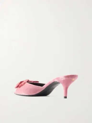 Valentino Garavani Marie A 55 Bow-detailed Satin-trimmed Velvet Mules | Thumbnail 3 Valentino Garavani Marie A 55 Bow-detailed Satin-trimmed Velvet Mules | Thumbnail 3