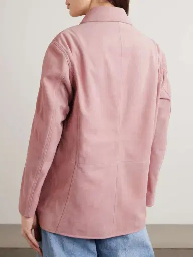 Nour Hammour Seleste Paneled Distressed Suede Jacket | Thumbnail 3 Nour Hammour Seleste Paneled Distressed Suede Jacket | Thumbnail 3